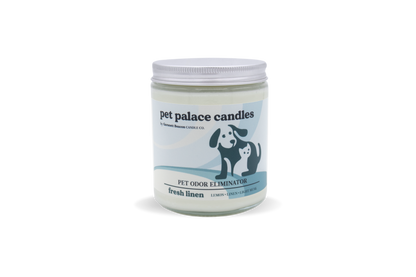 Fresh Linen Pet Odor Eliminator Candle by Garsnett Beacon Candle Co.