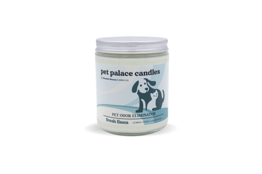 Fresh Linen Pet Odor Eliminator Candle by Garsnett Beacon Candle Co.