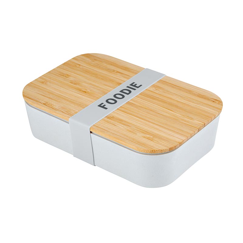 foodie bamboo lunch box in blue-gray | eco-friendly and sustainable | 7.5" x 5" x 2" by the bullish store