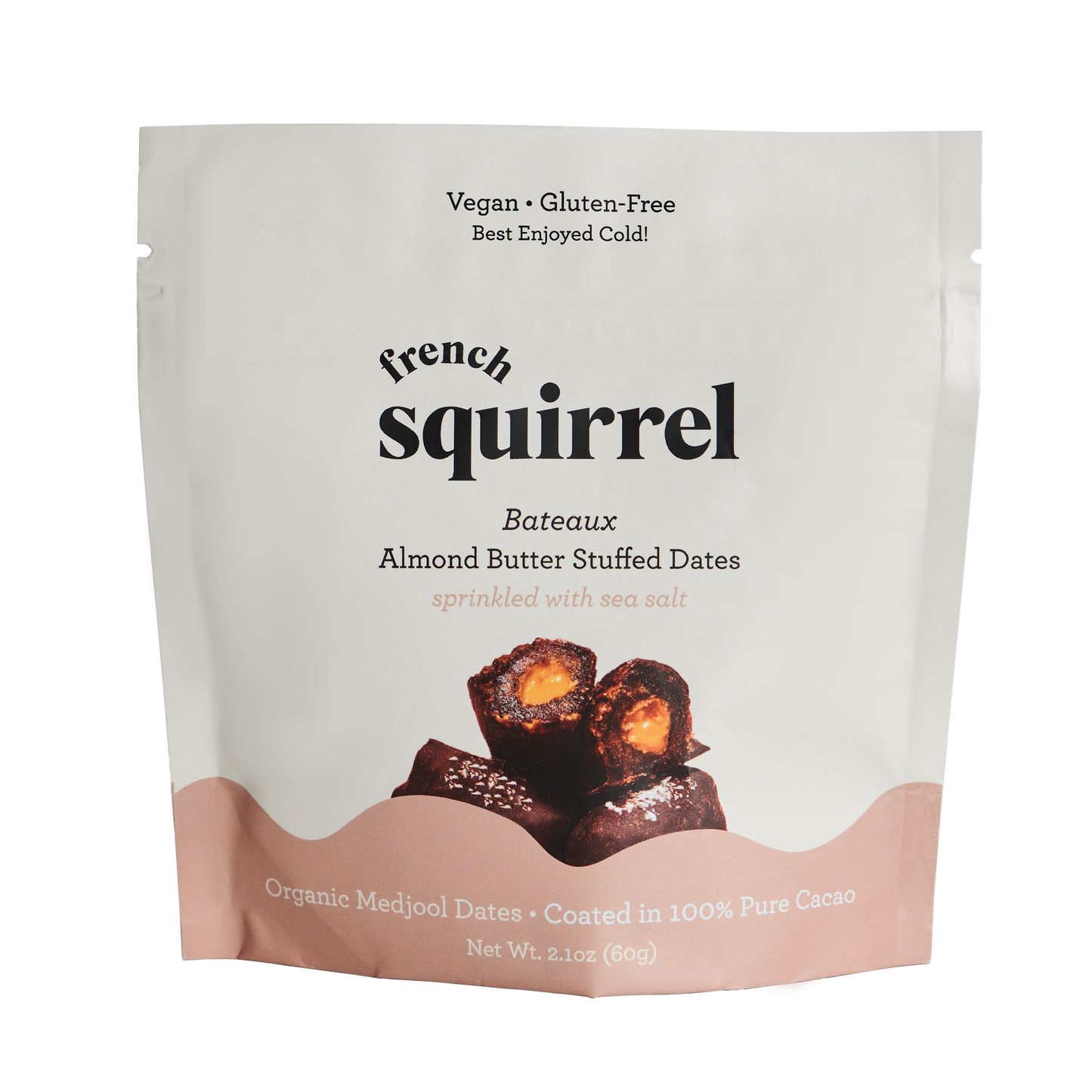 french squirrel almond butter bateaux au chocolat chocolate stuffed dates (3 dates per bag) x 4 bags by farm2me