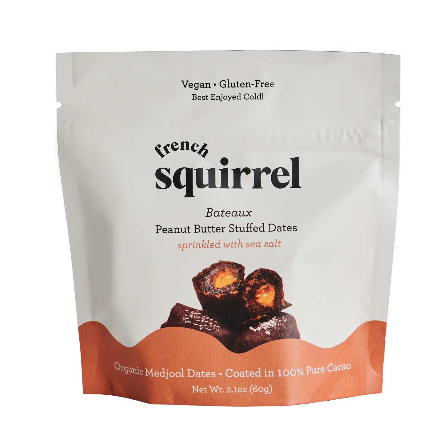 french squirrel peanut butter bateaux au chocolat chocolate stuffed dates (3 dates per bag) x 4 bags by farm2me