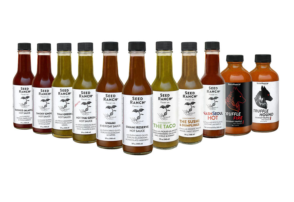 every seed ranch sauce - 11 hot sauce sampler set by seed ranch flavor co