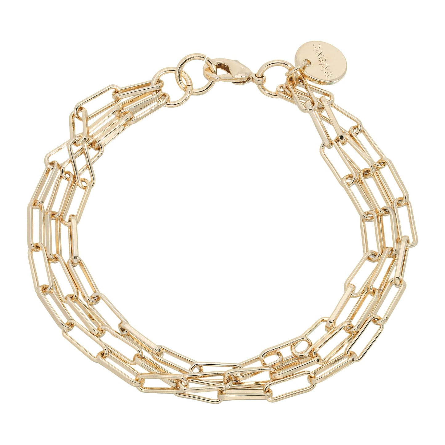 triple elongated link chain bracelet by eklexic