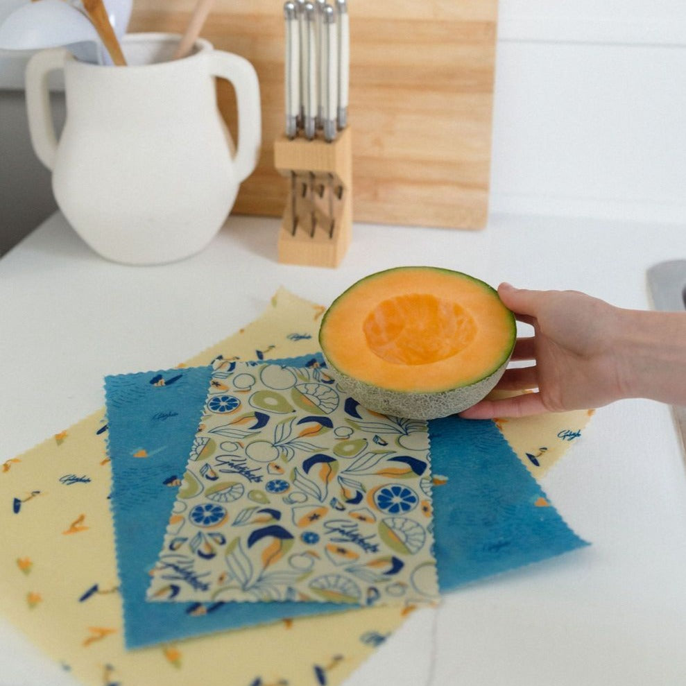 beeswax food wraps: ocean favourites bundle by goldilocks goods