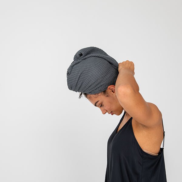 waffle hair towel by ettitude