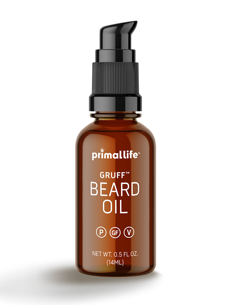 beard oil, gruff by primal life organics