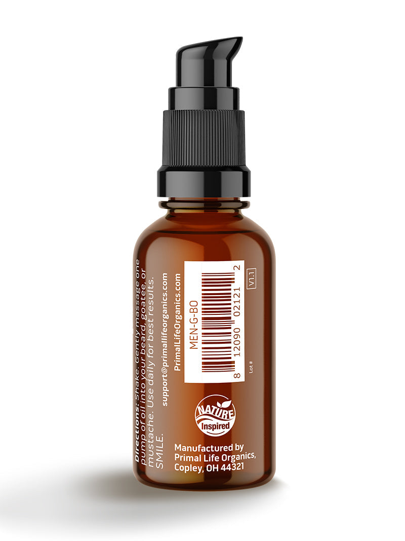 beard oil, gruff by primal life organics