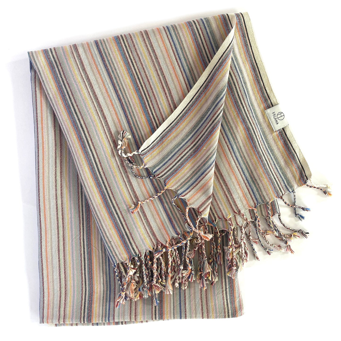 casablanca sustainable striped turkish towel / blanket by eco hilana