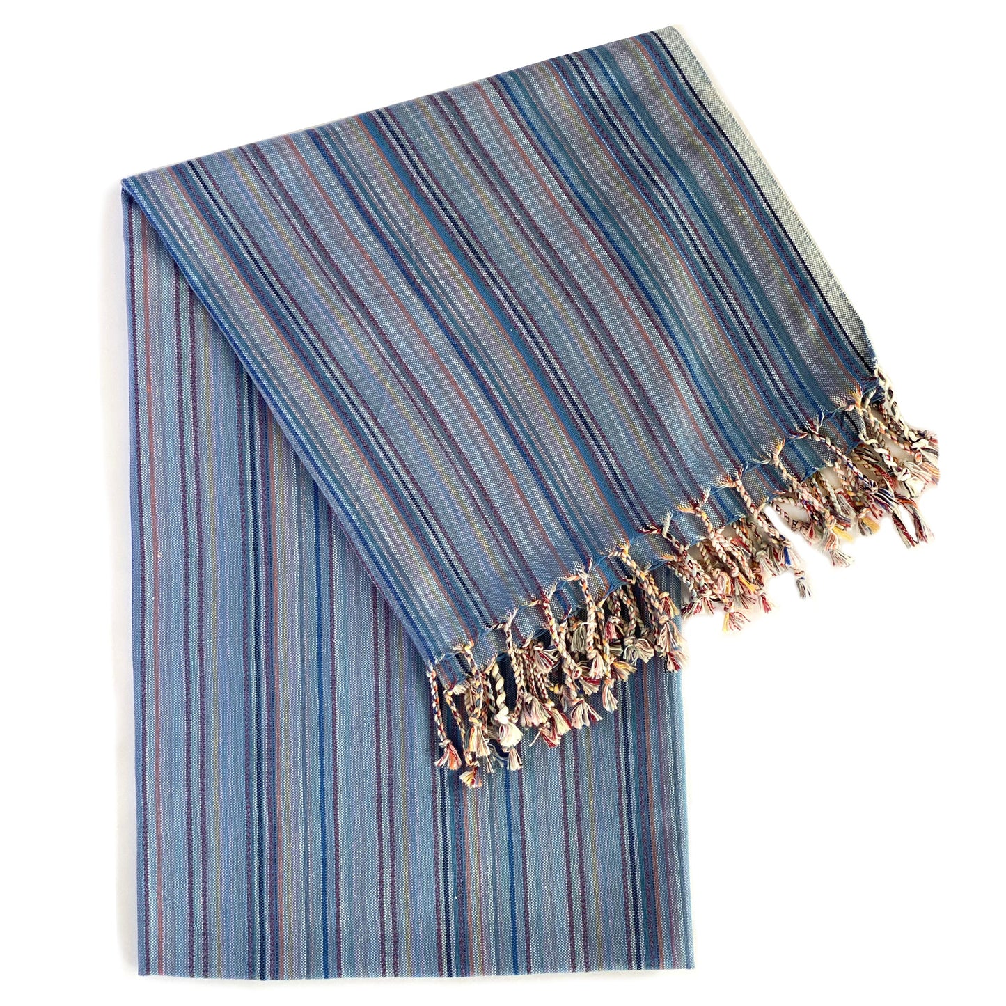 casablanca sustainable turkish towel / blanket - indigo by eco hilana