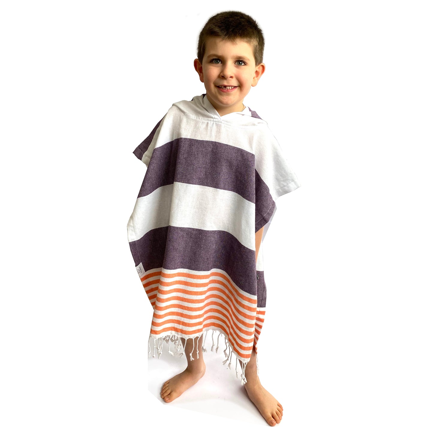 veracruz hooded poncho towel - purple by eco hilana