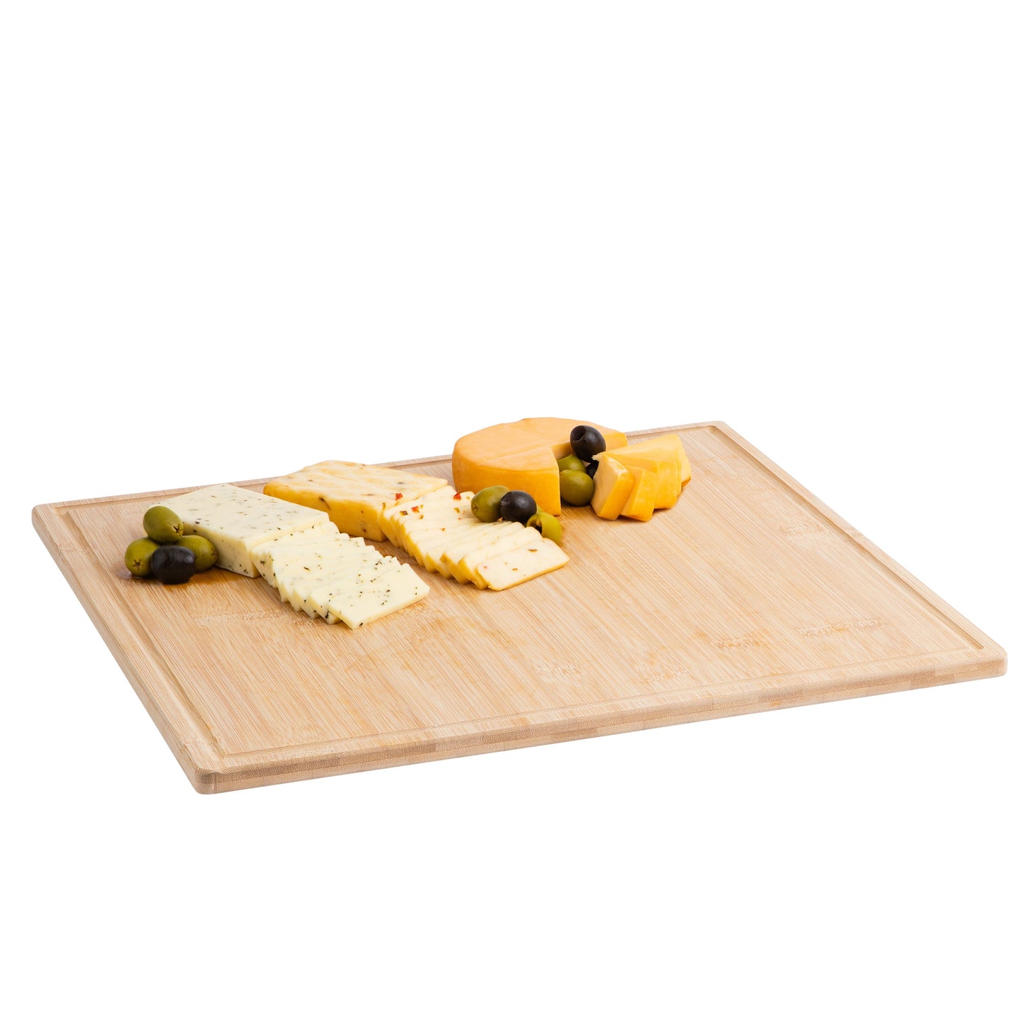 bamboo cutting board tray 16x16x0.5 inches  45.72 x 45.72 x 1.27 cm  eco friendly by hammont