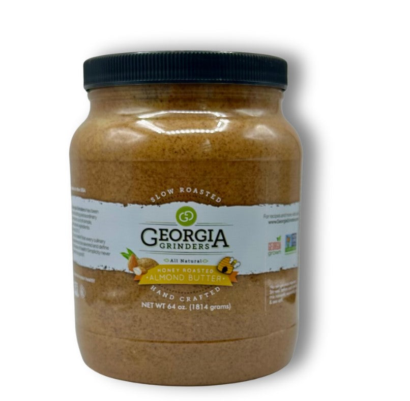 georgia grinders 64 oz bulk tub of honey roasted almond butter - (cp-cl) by georgia grinders