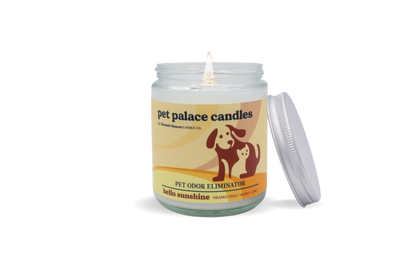 Hello Sunshine Pet Odor Eliminator Candle by Garsnett Beacon Candle Co.