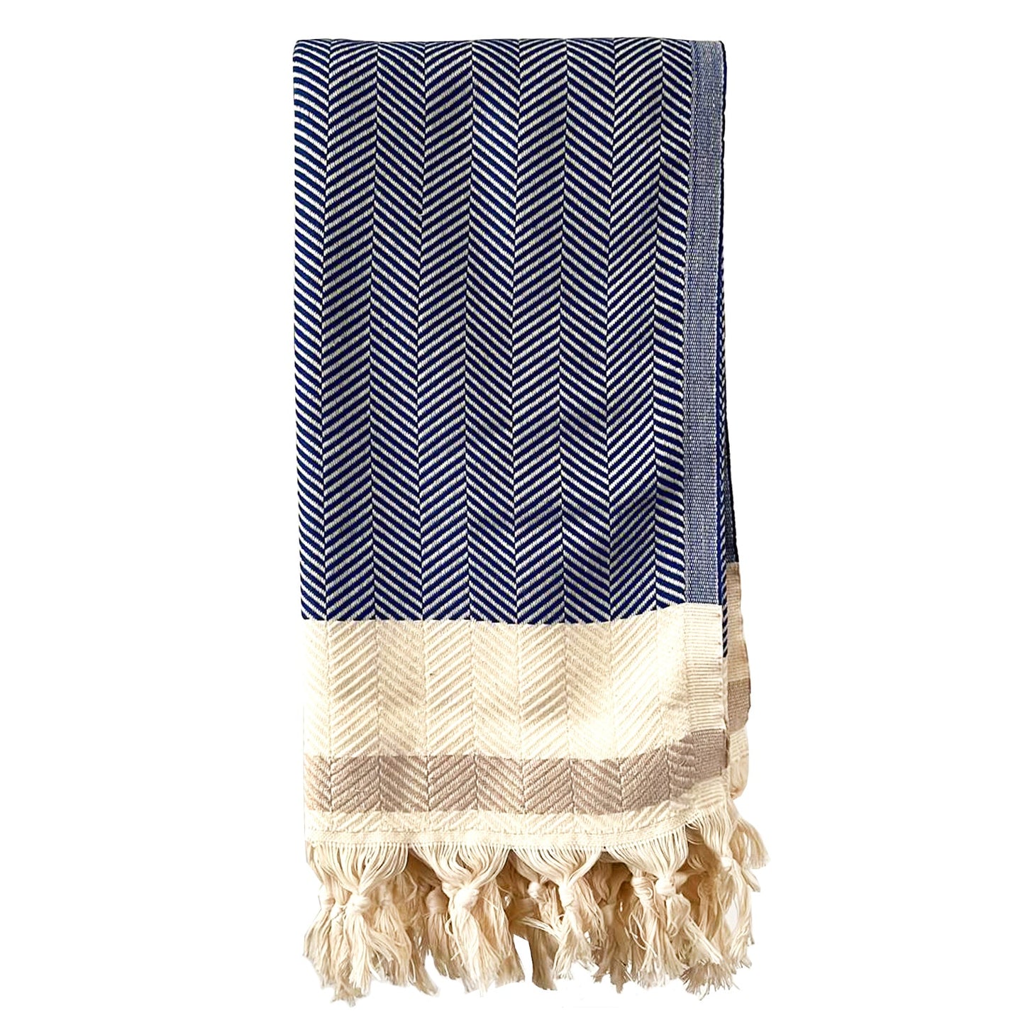 pipa sustainable hand-loomed throw blanket - blue by eco hilana