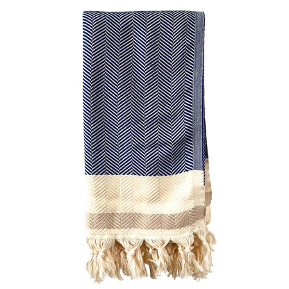 Pipa Sustainable Hand-loomed Throw Blanket - Blue by Eco Hilana