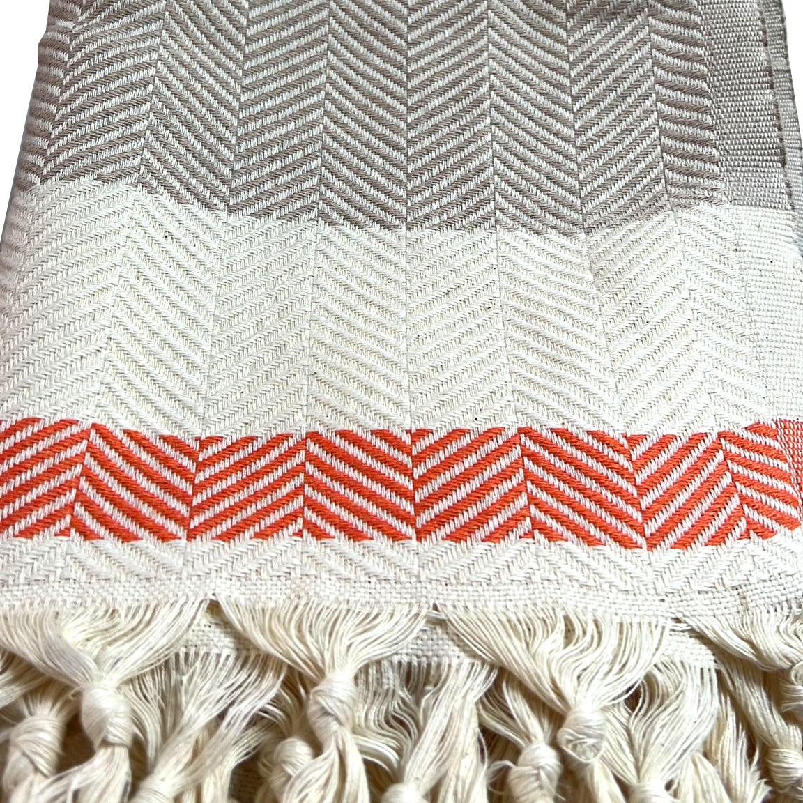 pipa sustainable hand-loomed throw blanket - beige by eco hilana