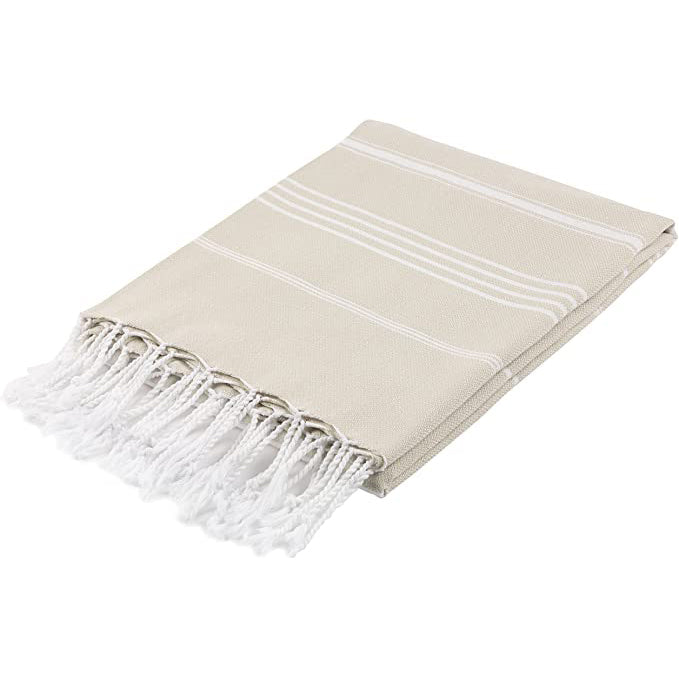 pure series sustainable turkish towel beige by eco hilana