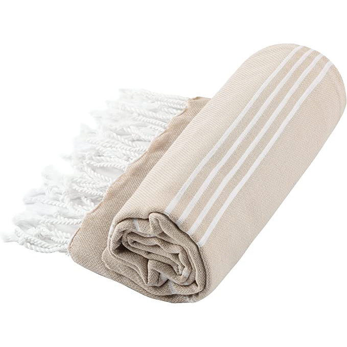 pure series sustainable turkish towel beige by eco hilana