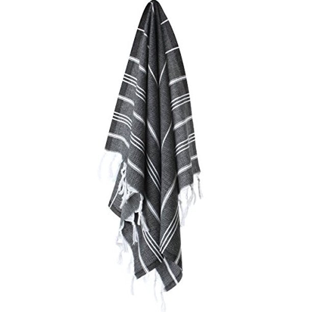 pure series: sustainable turkish towel - black by eco hilana