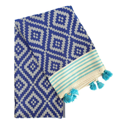 Merida Turkish Towel / Blanket - Blue by Eco Hilana