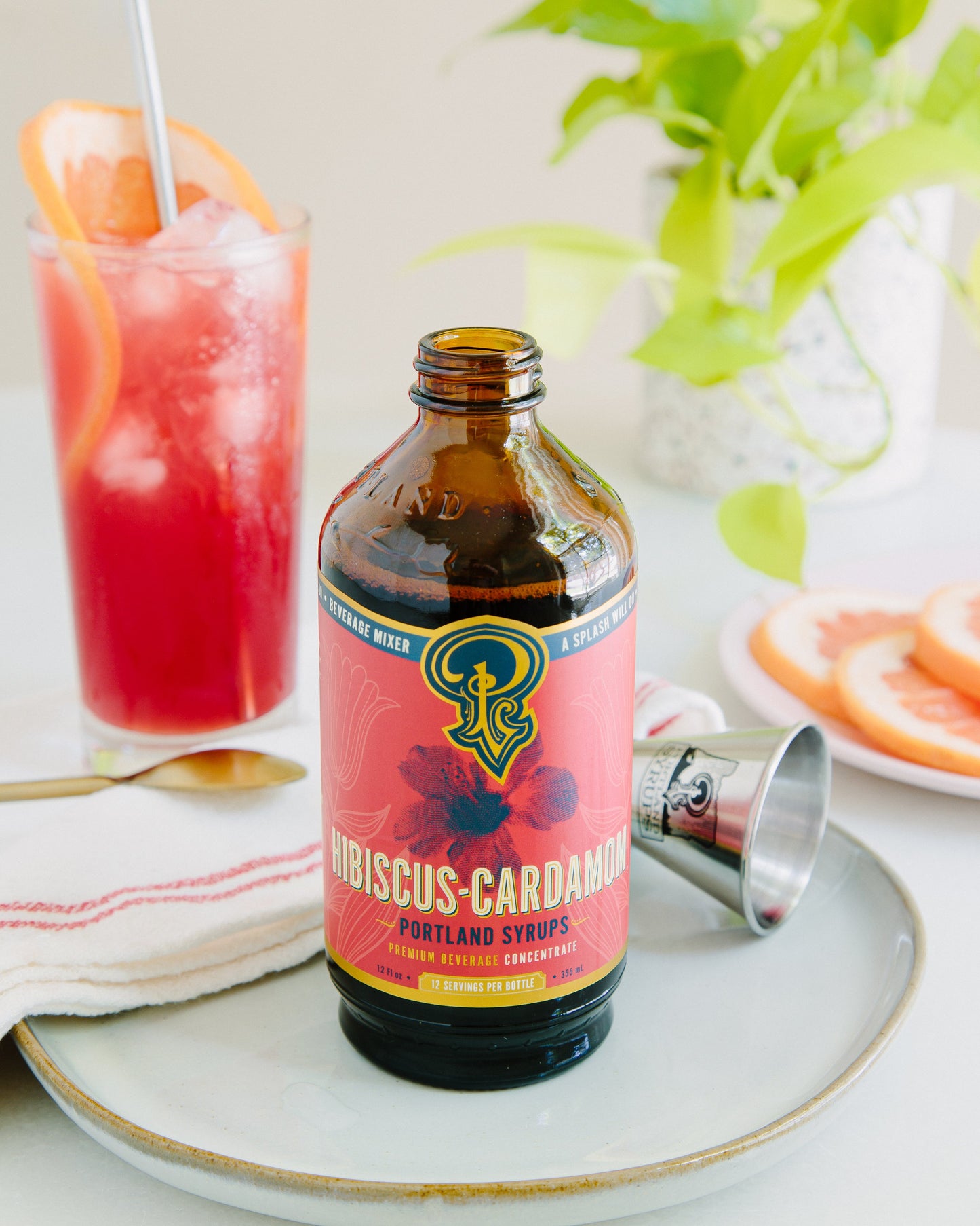 hibiscus cardamom syrup two-pack by portland syrups