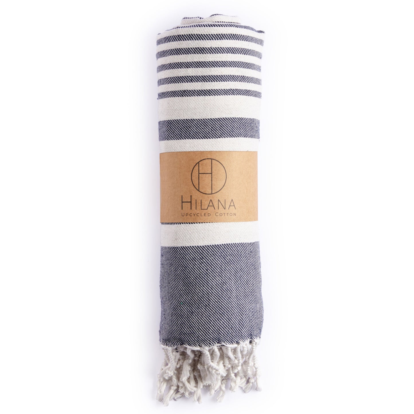 fethiye striped blanket throw - blue by eco hilana