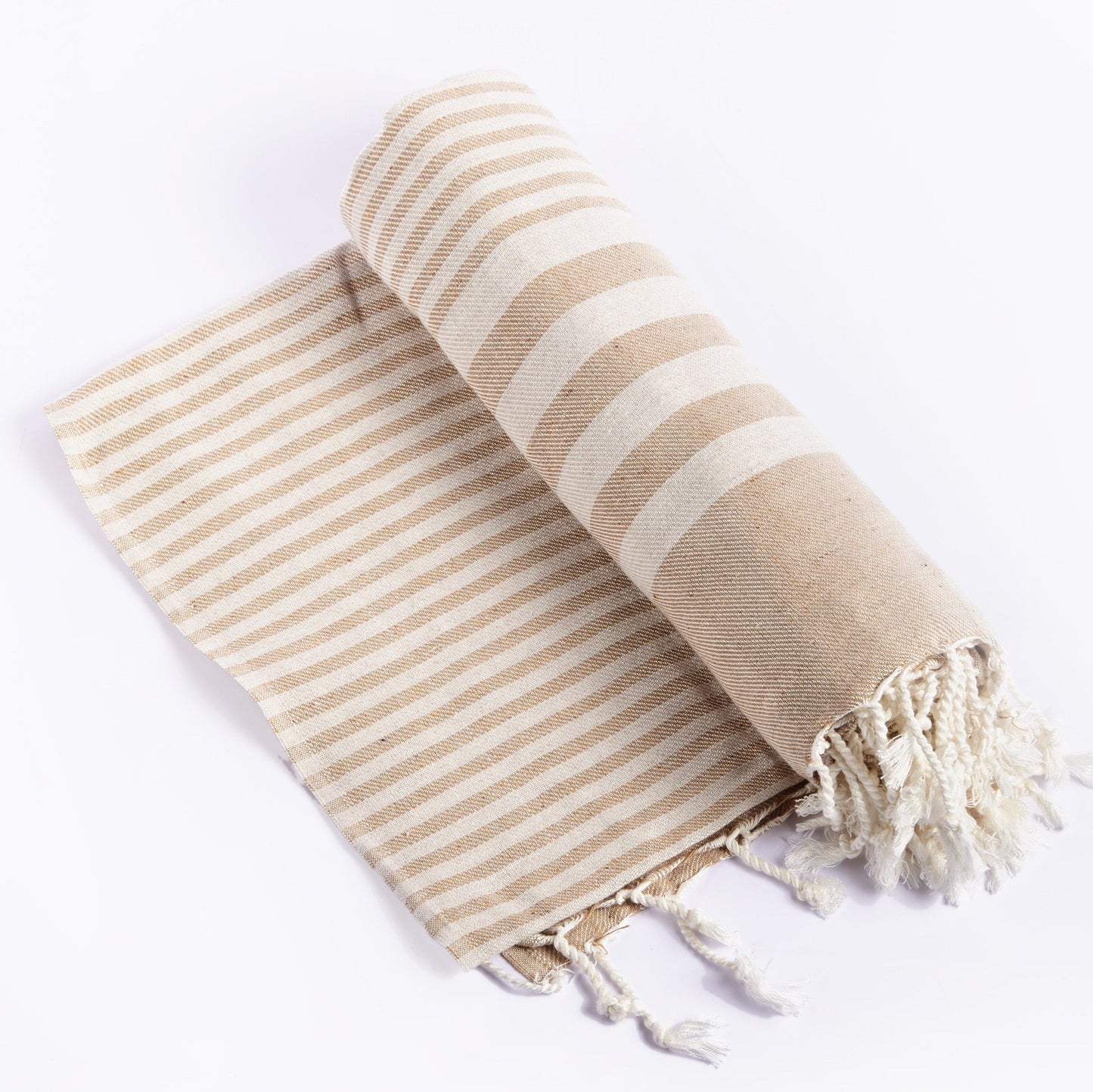 fethiye striped throw blanket - beige by eco hilana