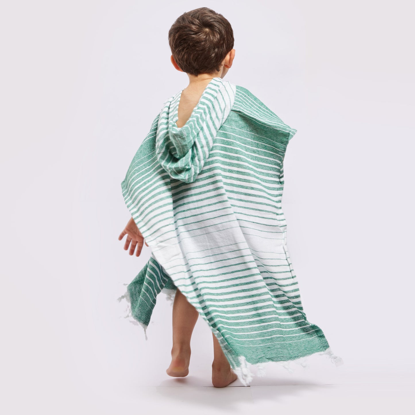 ayvalik hooded poncho - green by eco hilana