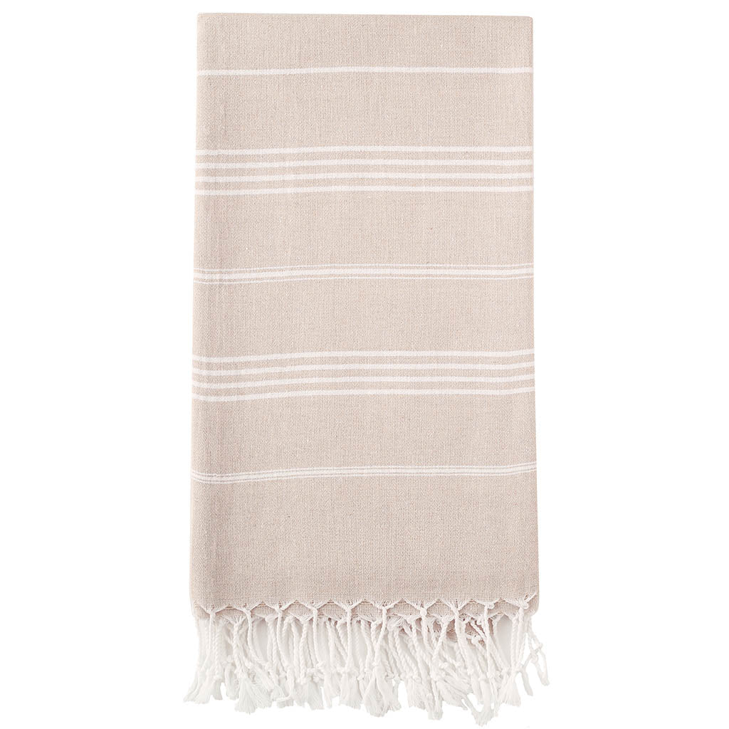 pure series sustainable turkish towel beige by eco hilana