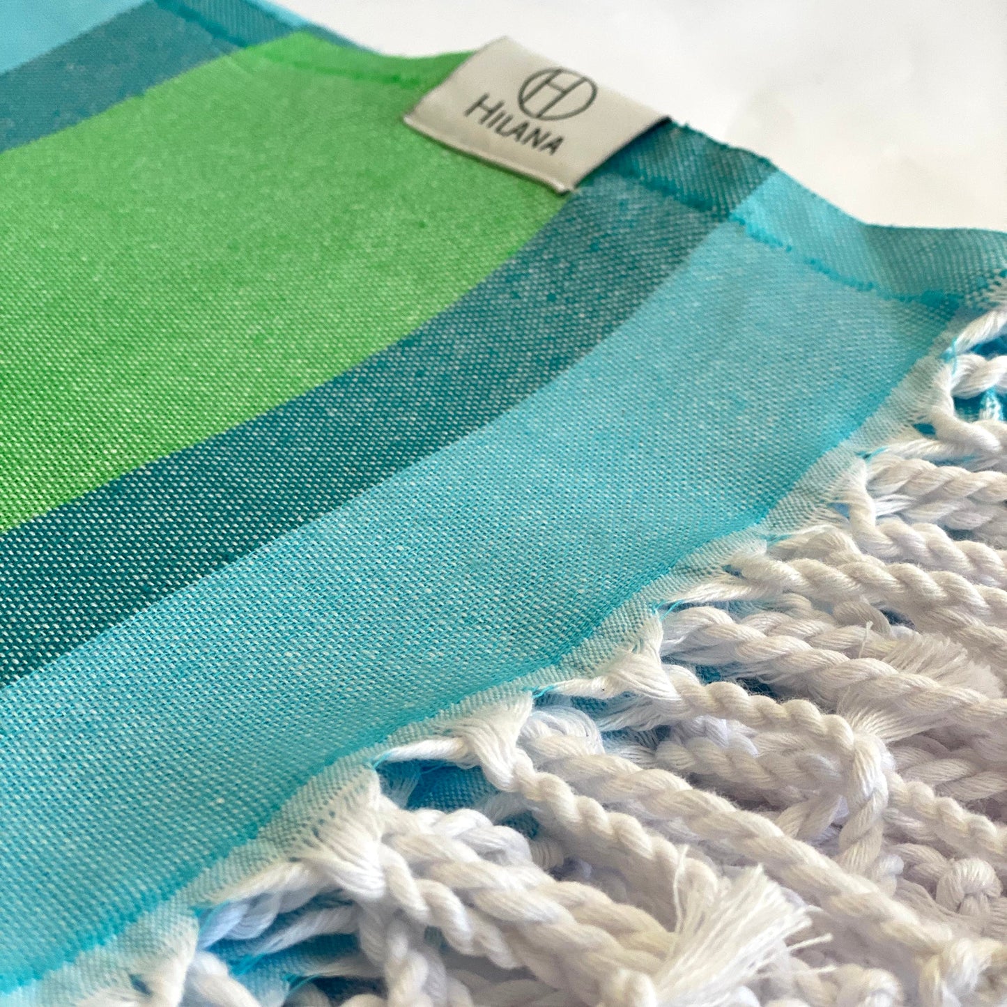 samara striped sustainable turkish towel  green by eco hilana