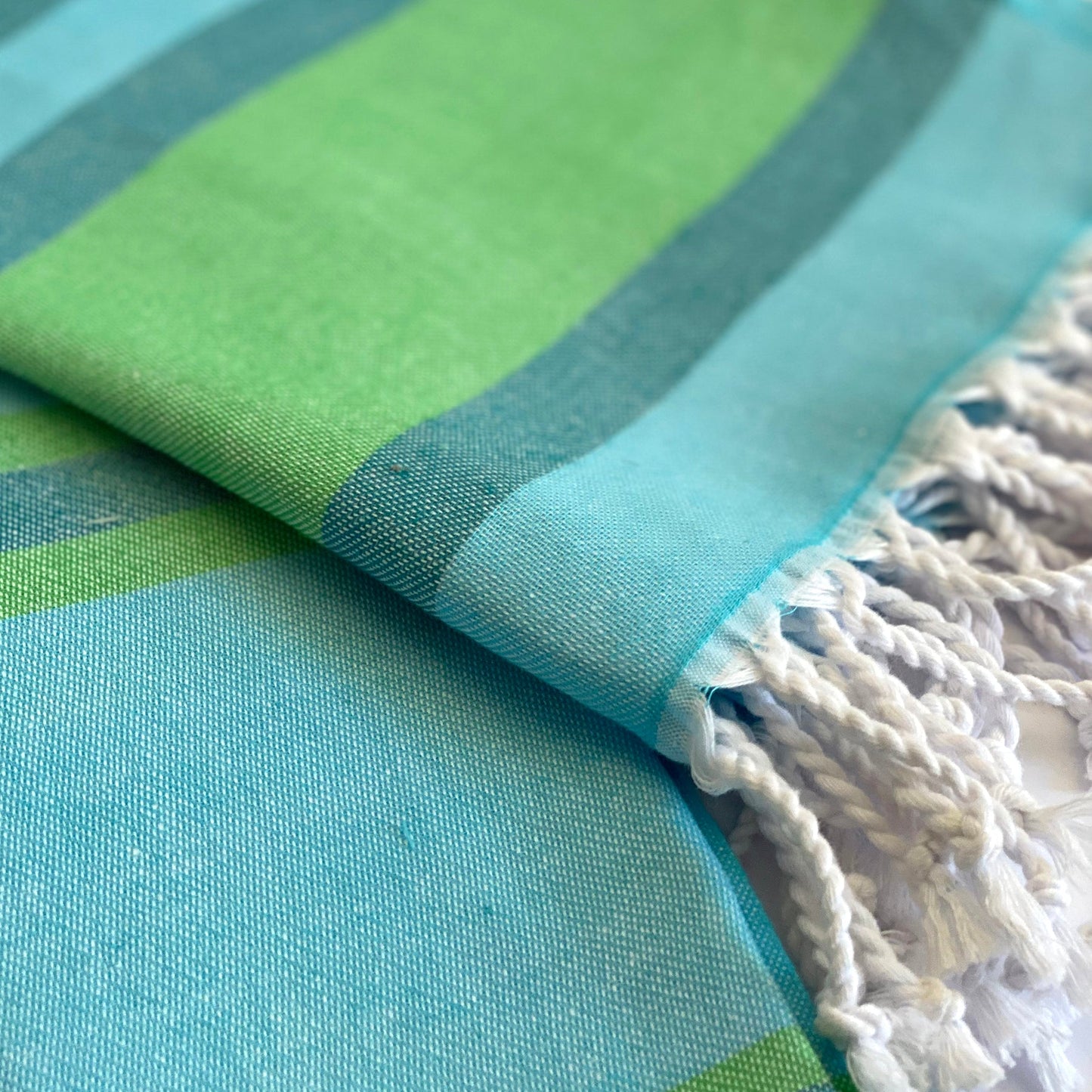 samara striped sustainable turkish towel  green by eco hilana