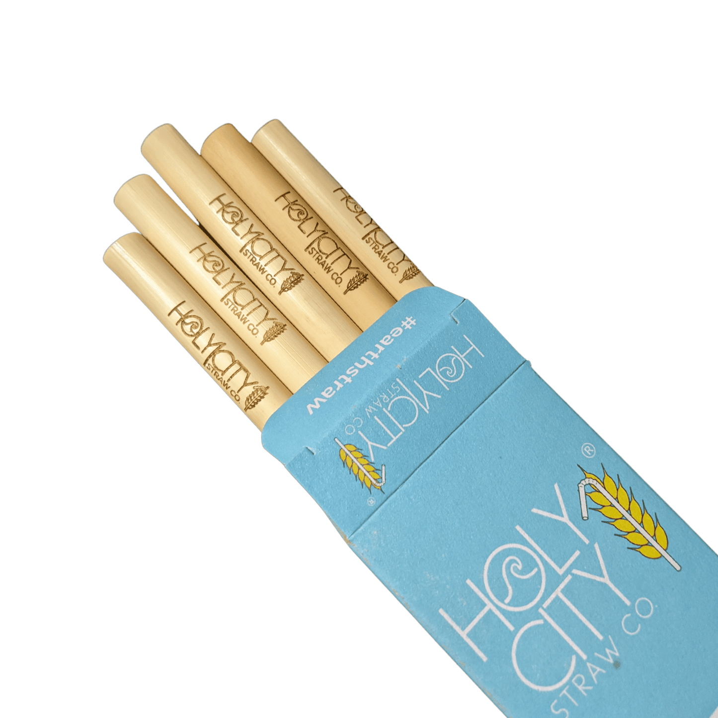 holy city straw tall premium reusable reed straws - 5 ct box by farm2me