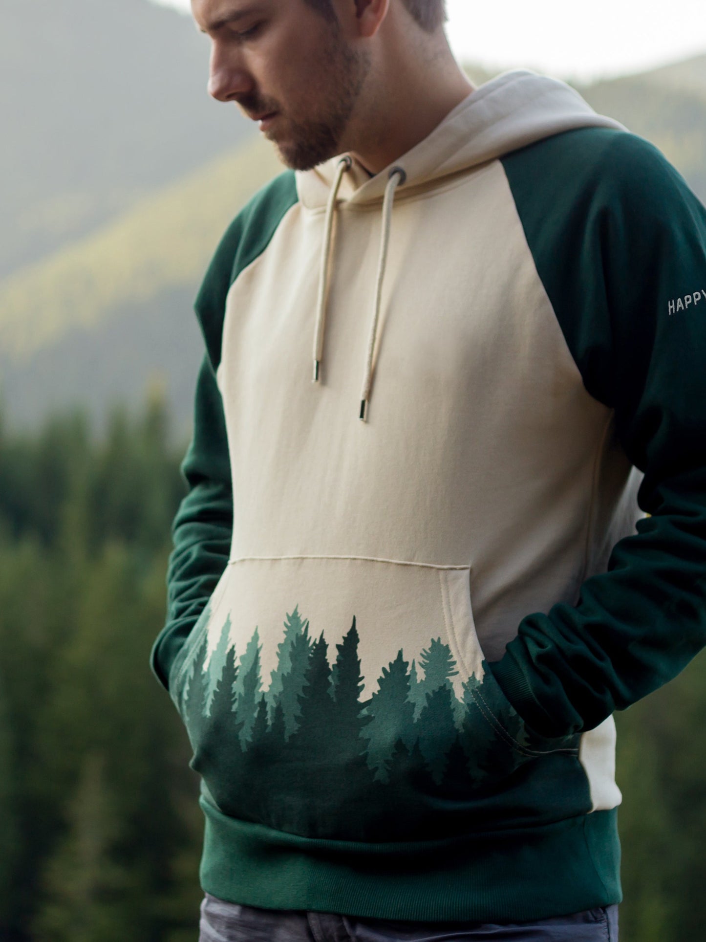 fading forest hoodie by happy earth