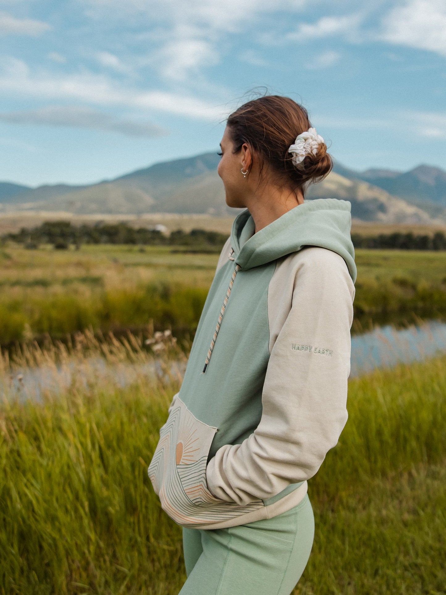 rainbow mountains hoodie by happy earth