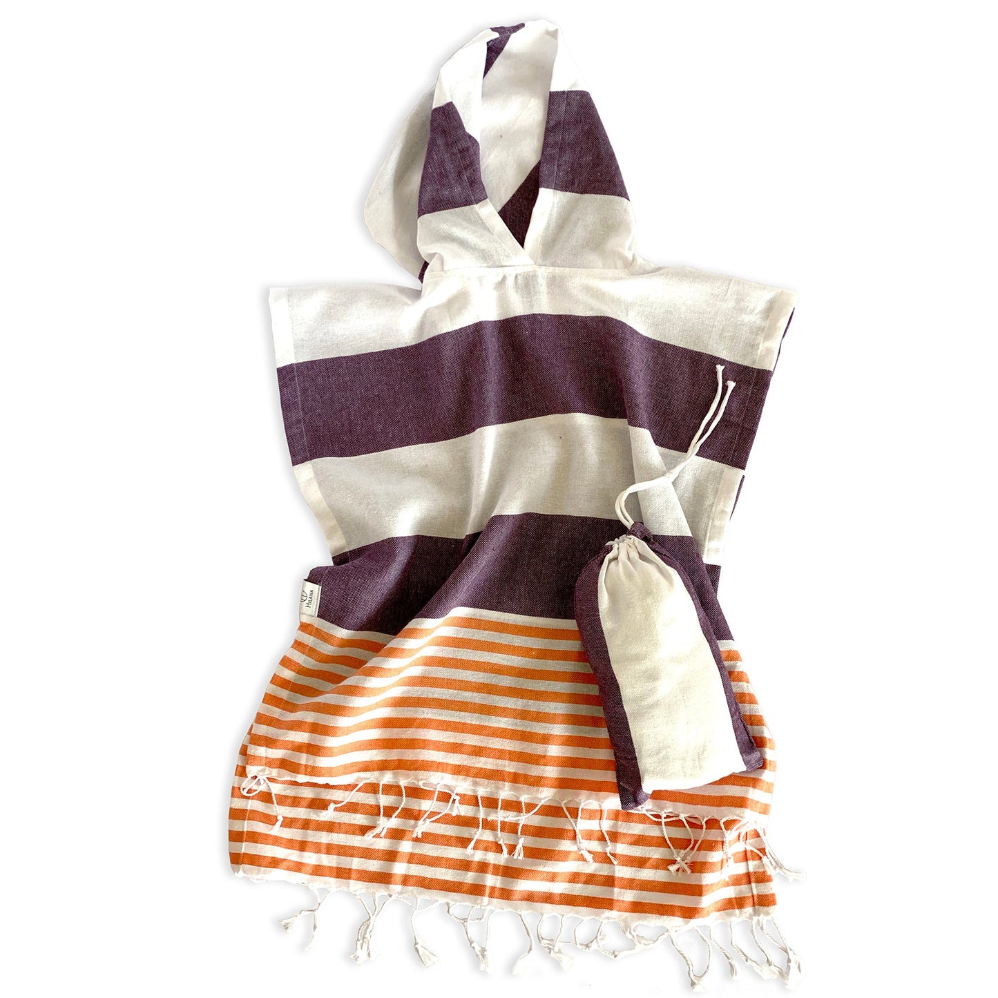 veracruz hooded poncho towel - purple by eco hilana