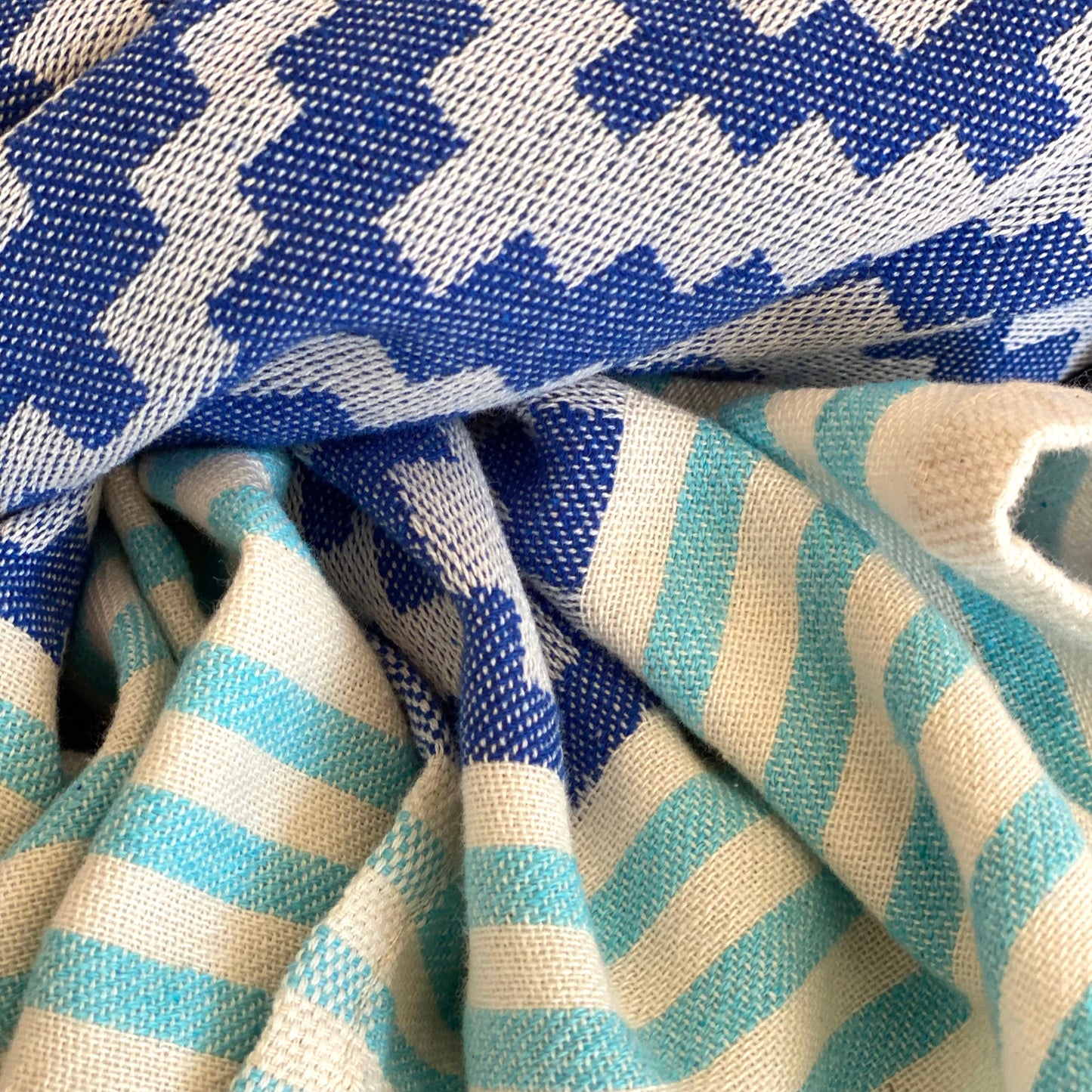 merida turkish towel / blanket - blue by eco hilana