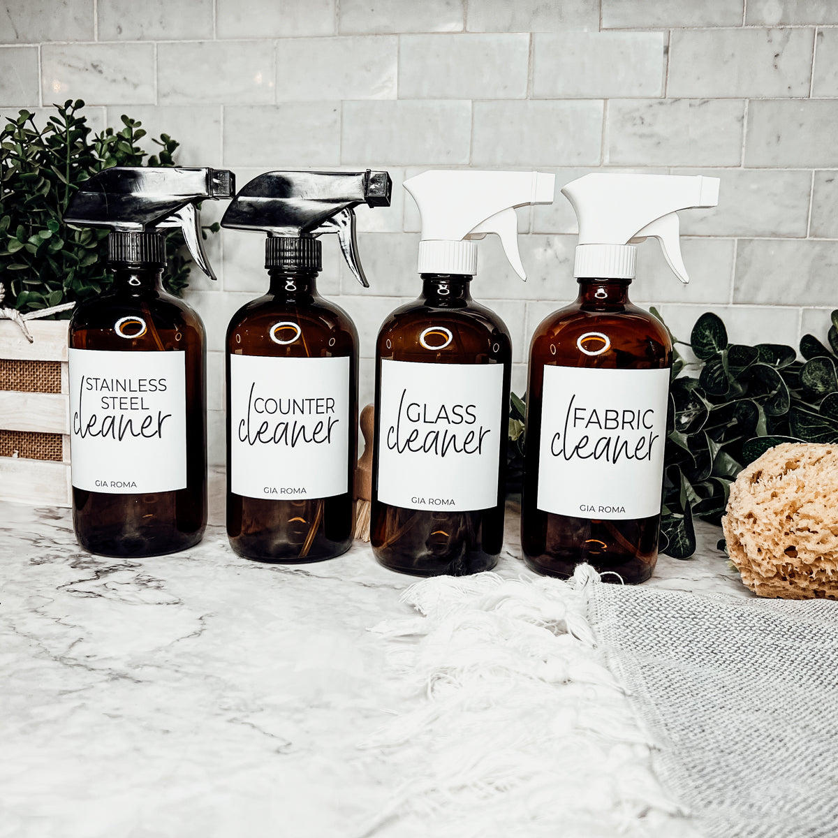 16oz glass cleaning bottles by gia roma