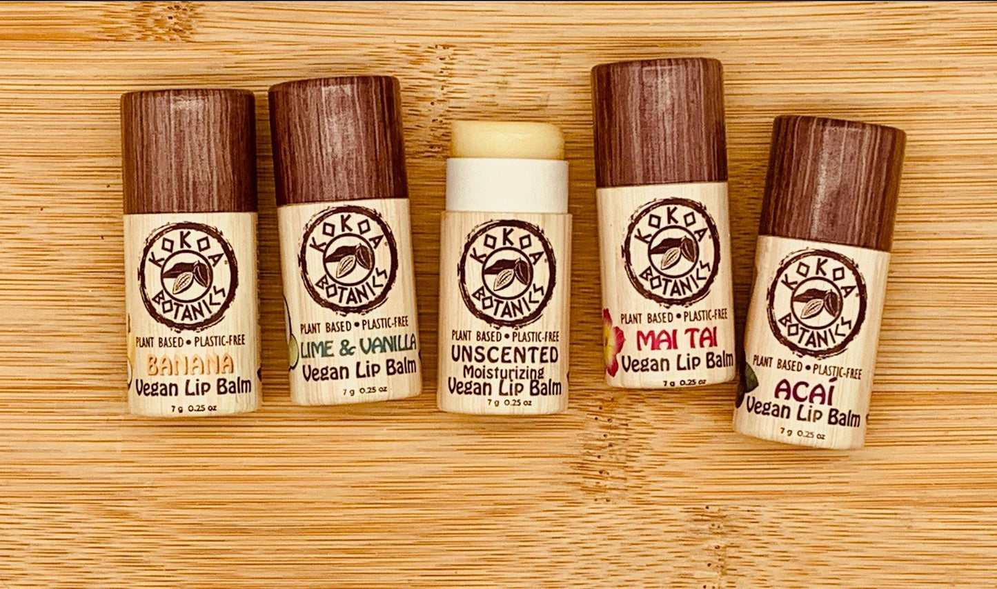 vegan lip balm gift set - eco friendly essentials - plastic free by kokoabotanics