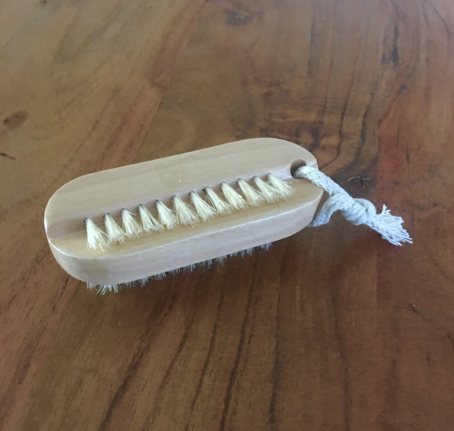 dual sided wooden nail brush by distinct bath & body