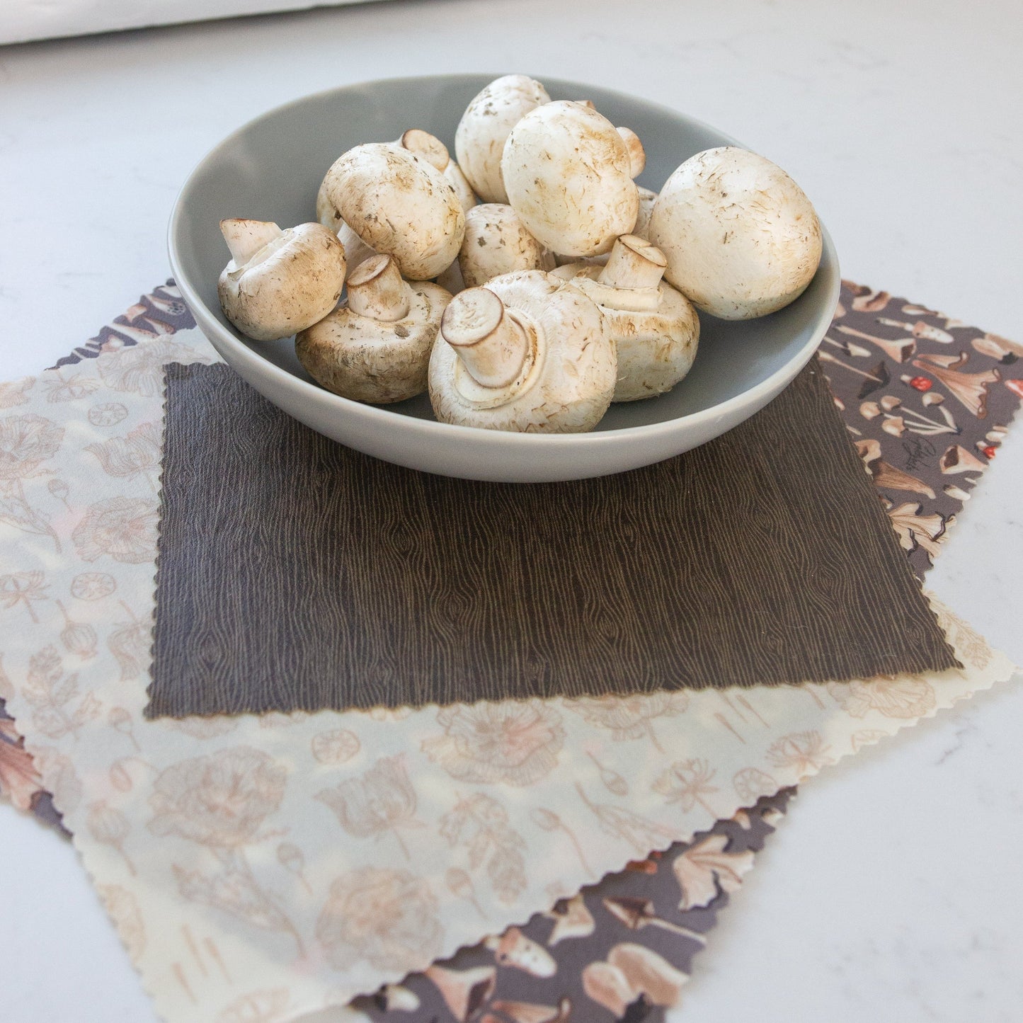 beeswax food wraps: mushrooms set of 3 by goldilocks goods