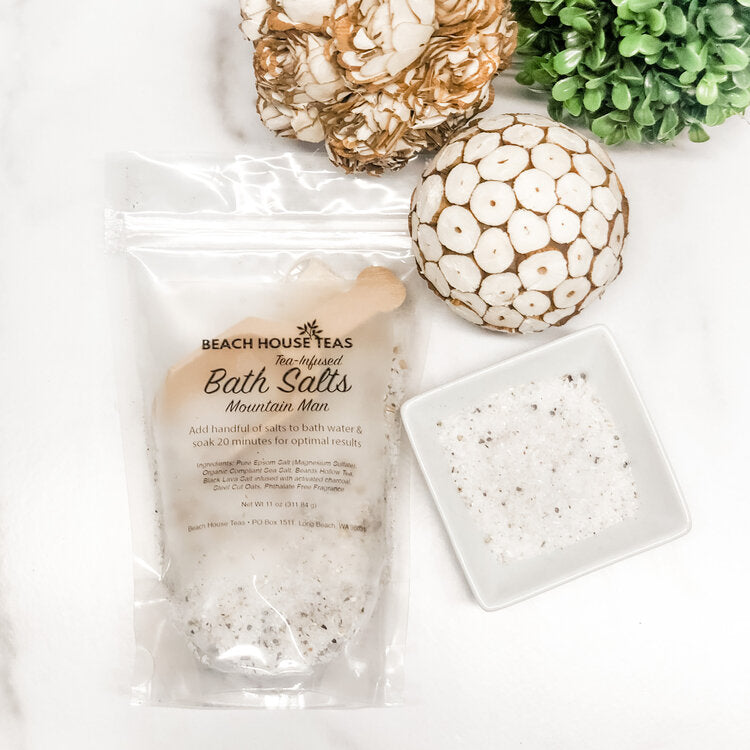 mountain man tea-infused bath salts for men by beach house teas