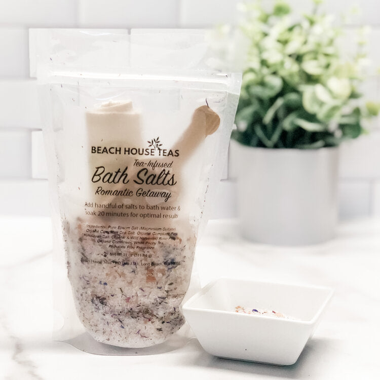 romantic getaway tea-infused bath salts by beach house teas