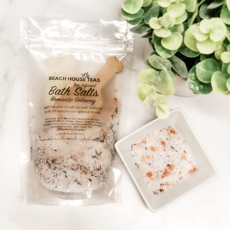 romantic getaway tea-infused bath salts by beach house teas