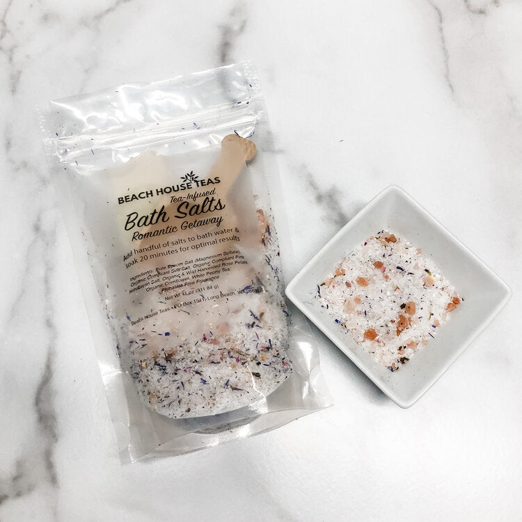 romantic getaway tea-infused bath salts by beach house teas