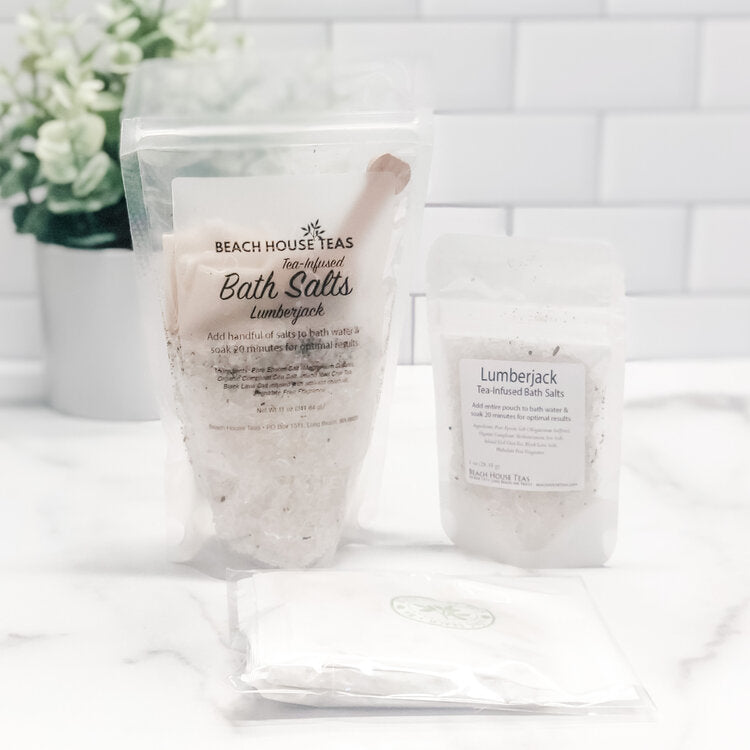 lumberjack tea-infused bath salts by beach house teas