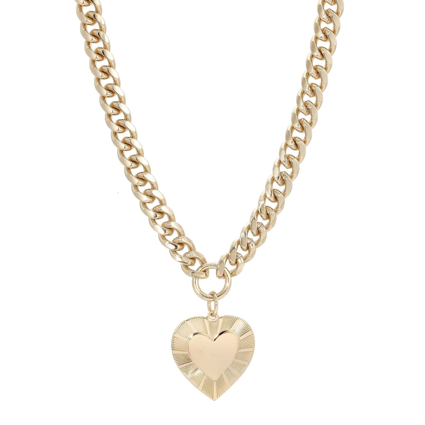 curb chain & heart pendant necklace by eklexic