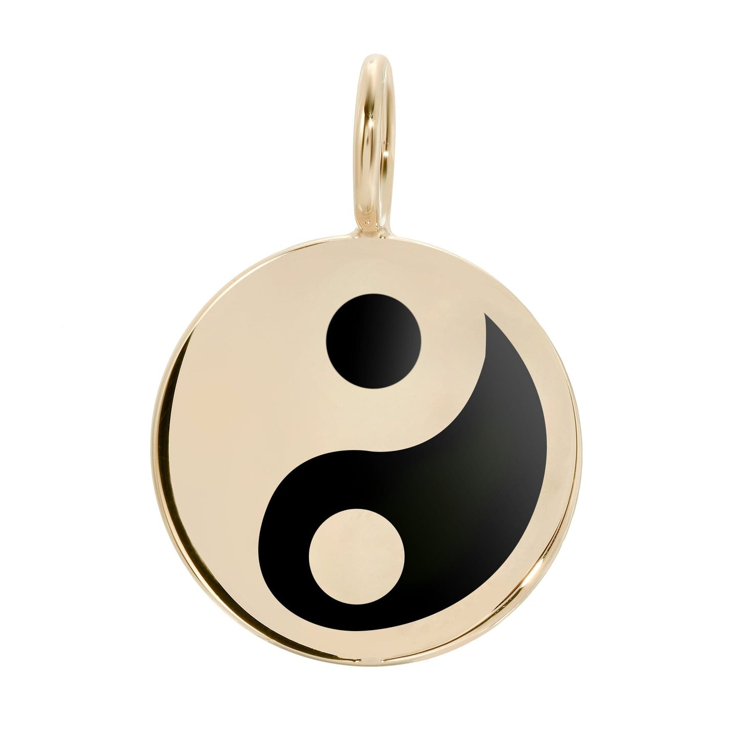 large black enamel yin yang pendant by eklexic