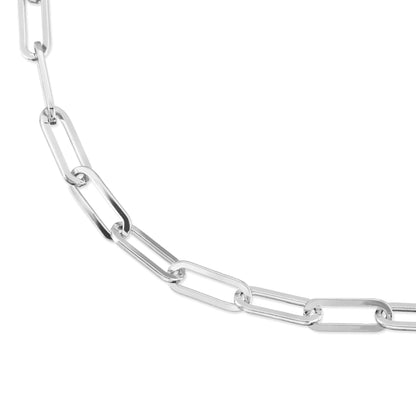 Silver Large Elongated Link Chain by eklexic