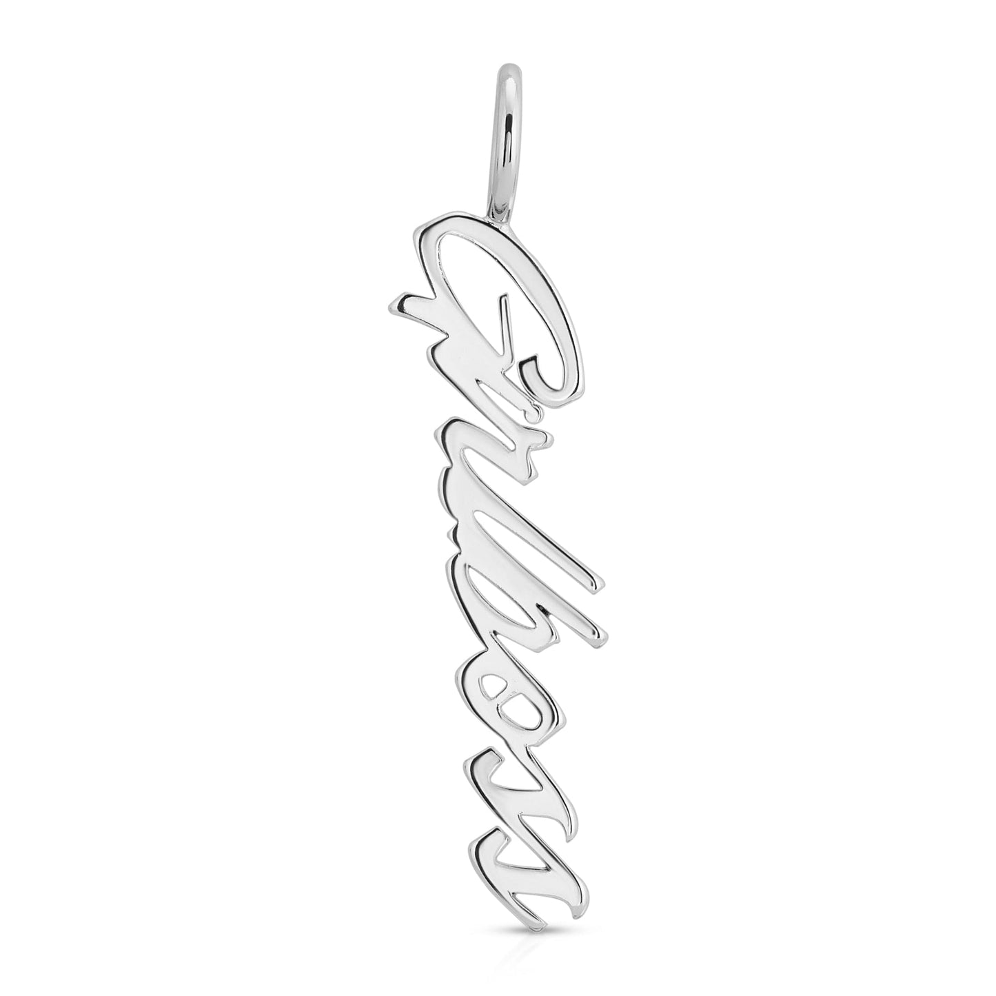 silver script pendant girlboss by eklexic