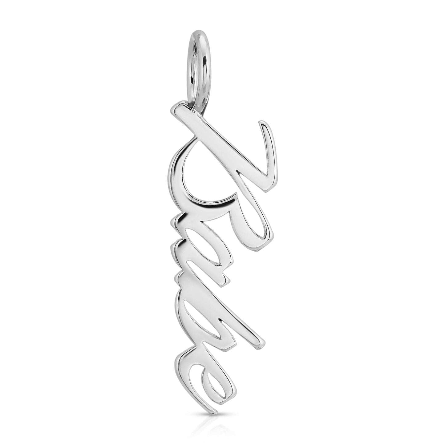 silver script pendant babe by eklexic